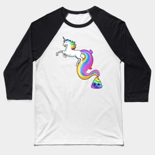 Magical Unicorn Rainbow Poop Baseball T-Shirt